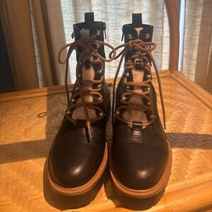 Nine West Sherpa Combat Black Women's Boots‎